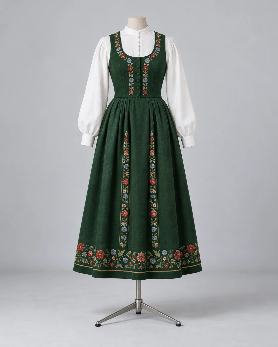 Norwegian Floral Dress Ensemble
