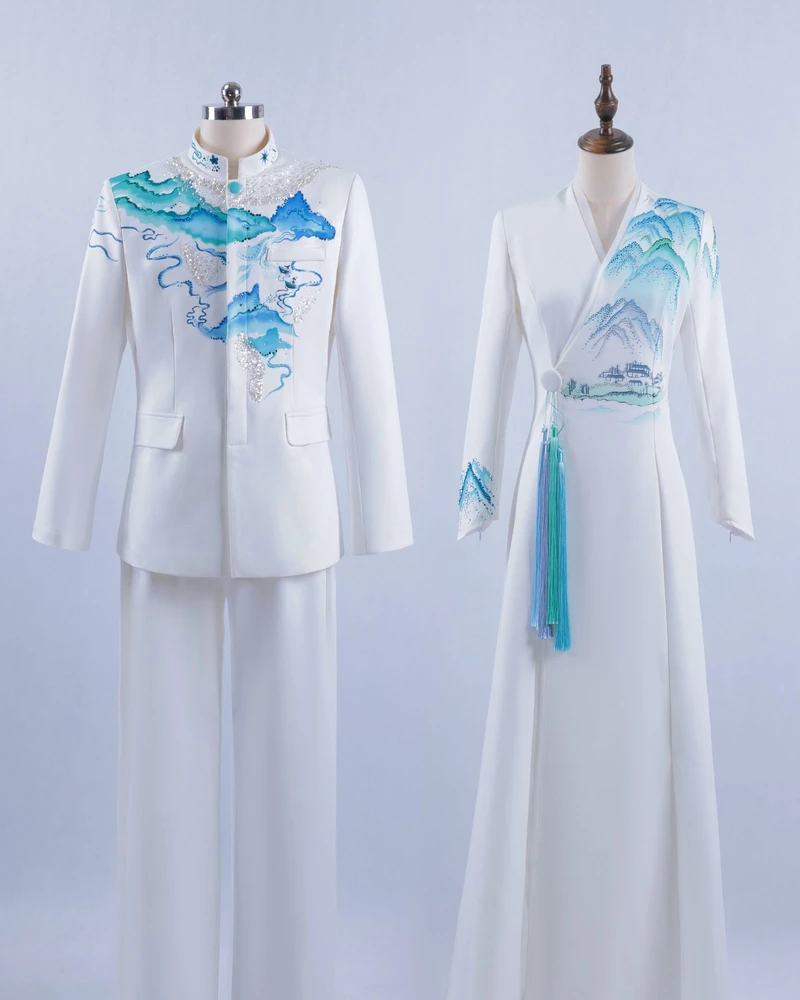 White Landscape-Motif Choir Ensemble — reviewed display photograph