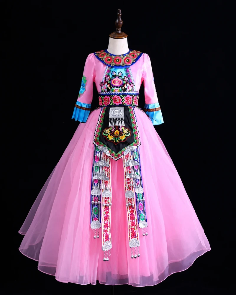 Pink and Green Full-Skirt Stage Dresses — reviewed display photograph
