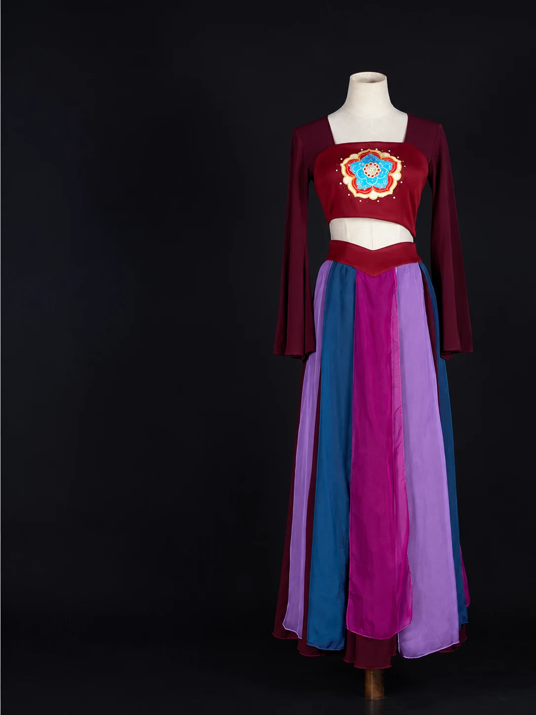Burgundy & Jewel-Tone Dance Set — retouched product photograph