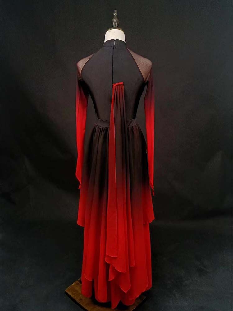 Black-to-Red Layered Dance Dress — photograph 2