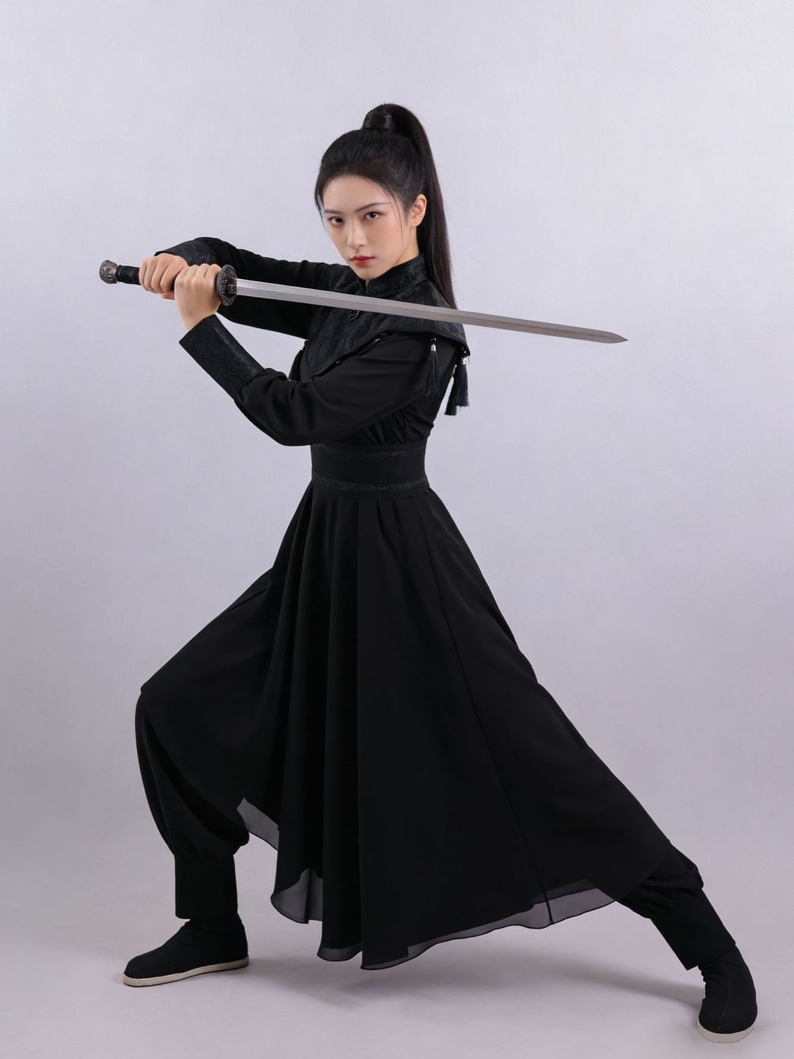 Black Layered Martial-Arts Ensemble — photograph 3