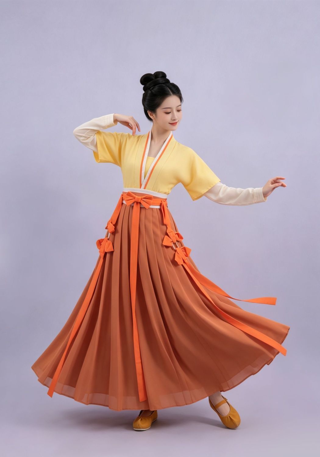 Warm-Tone Layered Classical Dance Dresses — photograph 1